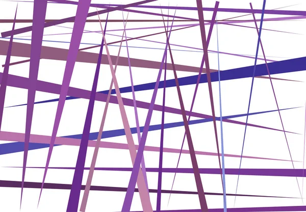 色彩斑斓的紫色 丁香抽象几何艺术与随机 混乱的线条 直线交叉 横线纹理 条纹图案 — 图库矢量图片