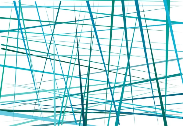 Barevné Telecí Modré Abstraktní Geometrické Umění Náhodnými Chaotickými Liniemi Rovný — Stockový vektor