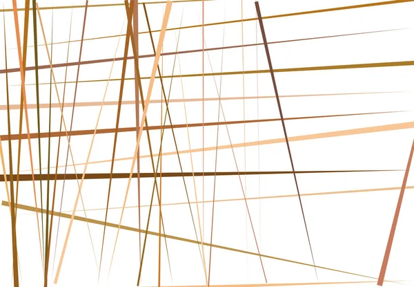 Brown Farverige Abstrakt Geometrisk Kunst Med Tilfældige Kaotiske Linjer Lige – Stock-vektor