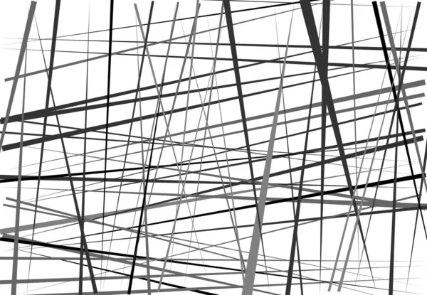 Arte Geométrico Abstracto Con Líneas Caóticas Aleatorias Cruce Recto Intersección — Vector de stock
