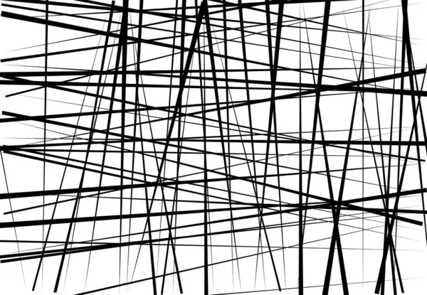 ランダムで混沌とした線で幾何学的芸術を抽象化 直線の交差線の質感縞模様 — ストックベクタ