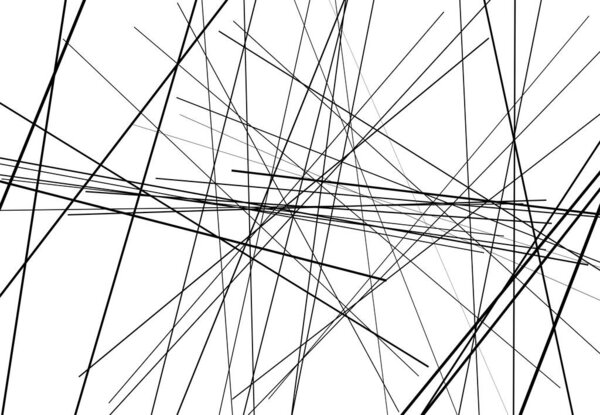 Abstract geometric art with random, chaotic lines. Straight crossing, intersecting lines texture, stripes pattern