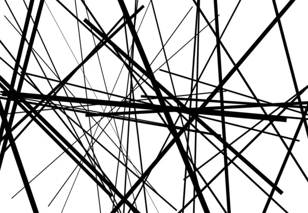 Abstrakte Geometrische Kunst Mit Zufälligen Chaotischen Linien Geradlinige Kreuzung Sich — Stockvektor
