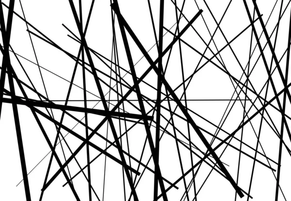 Abstrakt Geometrisk Konst Med Slumpmässiga Kaotiska Linjer Rak Korsning Skär — Stock vektor