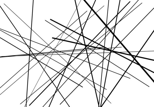 Abstract geometric art with random, chaotic lines. Straight crossing, intersecting lines texture, stripes pattern