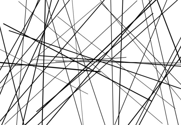 Abstract geometric art with random, chaotic lines. Straight crossing, intersecting lines texture, stripes pattern