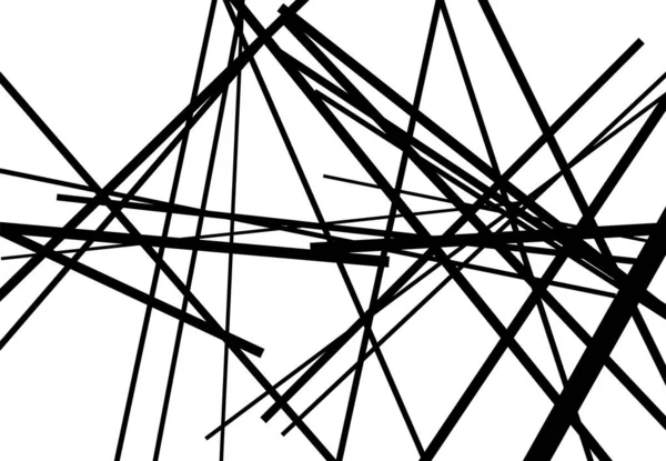 Art Géométrique Abstrait Avec Des Lignes Aléatoires Chaotiques Traversée Droite — Image vectorielle