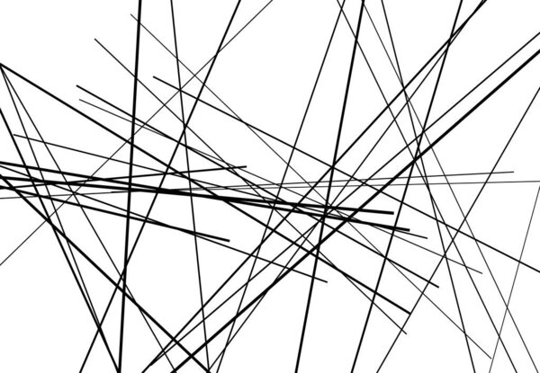 Abstract geometric art with random, chaotic lines. Straight crossing, intersecting lines texture, stripes pattern
