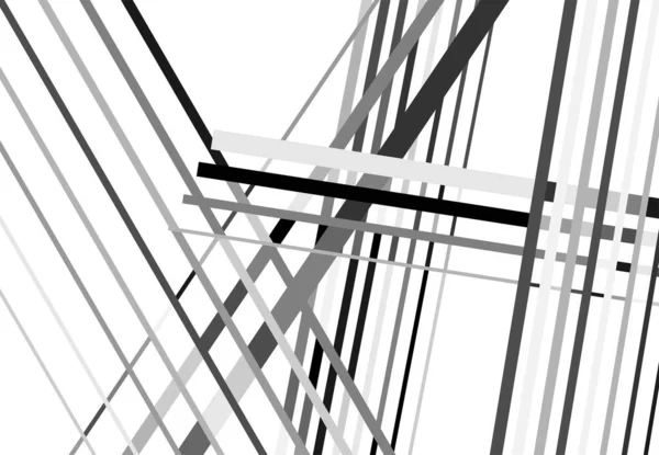 Abstracte Geometrische Kunst Met Willekeurige Chaotische Lijnen Rechte Kruising Snijlijnen — Stockvector