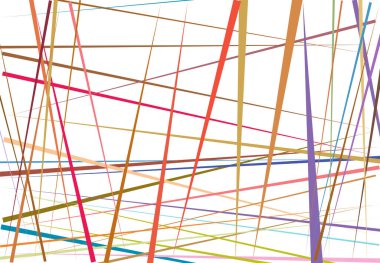 Vivid / Vibrant Colorful Abstract geometric art with random, chaotic lines. Straight crossing, intersecting lines texture, stripes pattern