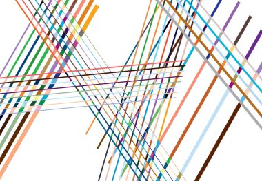 Vivid / Vibrant Colorful Abstract geometric art with random, chaotic lines. Straight crossing, intersecting lines texture, stripes pattern