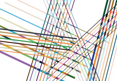 Vivid / Vibrant Colorful Abstract geometric art with random, chaotic lines. Straight crossing, intersecting lines texture, stripes pattern
