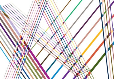 Vivid / Vibrant Colorful Abstract geometric art with random, chaotic lines. Straight crossing, intersecting lines texture, stripes pattern