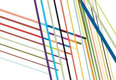 Vivid / Vibrant Colorful Abstract geometric art with random, chaotic lines. Straight crossing, intersecting lines texture, stripes pattern