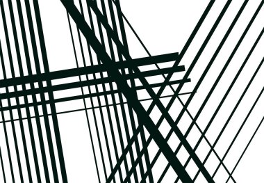 Colorful, monochrome abstract geometric art with random, chaotic lines. Straight crossing, intersecting dynamic, irregular lines, stripes  texture / pattern