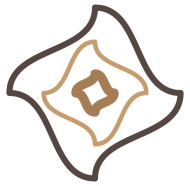 Geometric mandala / ornament / decoration symbol, icon. Simple, basic circular, concentric abstract design element. Lotus, floral motif (Colorful, multi-color thick lined, outline version)