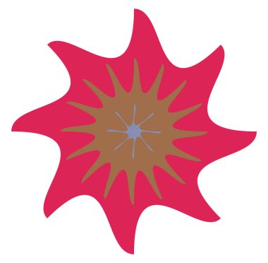 Geometric mandala / ornament / decoration symbol, icon. Splotch, blob shape. simple, basic circular, concentric abstract design element. Lotus, floral motif. Multi-color, colorful, colored version