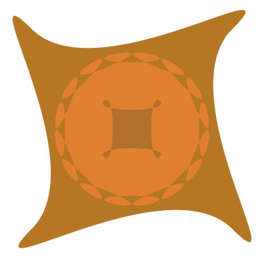 Geometric mandala / ornament / decoration symbol, icon. Splotch, blob shape. simple, basic circular, concentric abstract design element. Lotus, floral motif. Multi-color, colorful, colored version