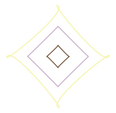 Geometric mandala / ornament / decoration symbol, icon. Simple, basic circular, concentric abstract design element. Lotus, floral motif (Colorful, multi-color lined, outline version)