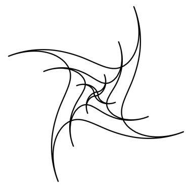 Geometric mandala / ornament / decoration symbol, icon. Simple, basic circular and concentric abstract design element. Lotus, floral motif (Lined, outline version) (Outlines are not expanded)