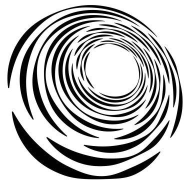 Tek renkli volt, girdap şekilleri. Çarpık sarmal elementler. Döndürme, döndürme ve bükme kavramı tasarımı