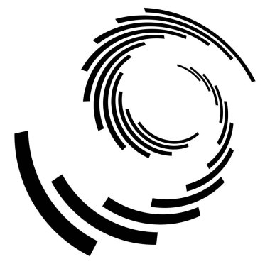 Tek renkli volt, girdap şekilleri. Çarpık sarmal elementler. Döndürme, döndürme ve bükme kavramı tasarımı