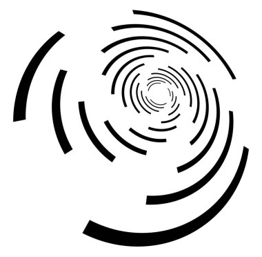 Tek renkli volt, girdap şekilleri. Çarpık sarmal elementler. Döndürme, döndürme ve bükme kavramı tasarımı