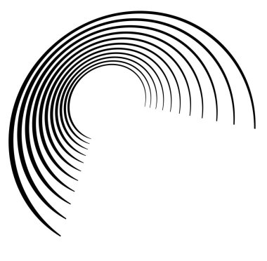 Tek renkli volt, girdap şekilleri. Çarpık sarmal elementler. Döndürme, döndürme ve bükme kavramı tasarımı