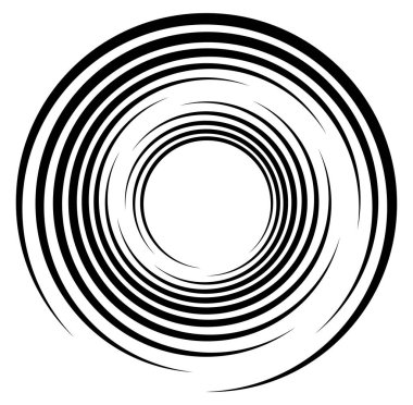 Monochrome volute, vortex shapes. Twisted helix elements. Rotation, spin and twist concept design clipart