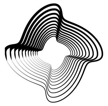 Tek renkli volt, girdap şekilleri. Çarpık sarmal elementler. Döndürme, döndürme ve bükme kavramı tasarımı