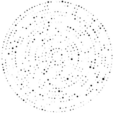 Rastgele noktalar, çemberler soyut. Benekler, noktalı radyal, yayılan, dairesel geometrik çizimler. Puantiye, nokta listesi, noktalama tasarım elementi