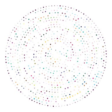 Rastgele noktalar, çemberler soyut. Benekler, noktalı radyal, yayılan, dairesel geometrik çizimler. Puantiye, nokta listesi, noktalama tasarım elementi