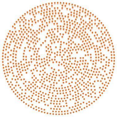 Rastgele noktalar, çemberler soyut. Benekler, noktalı radyal, yayılan, dairesel geometrik çizimler. Puantiye, nokta listesi, noktalama tasarım elementi