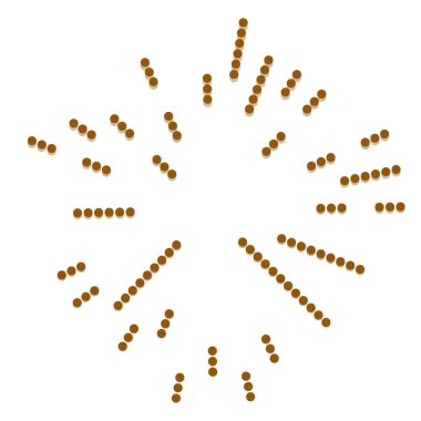 Rastgele noktalar, çemberler soyut. Benekler, noktalı radyal, yayılan, dairesel geometrik çizimler. Puantiye, nokta listesi, noktalama tasarım elementi