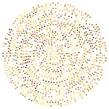 Rastgele noktalar, çemberler soyut. Benekler, noktalı radyal, yayılan, dairesel geometrik çizimler. Puantiye, nokta listesi, noktalama tasarım elementi