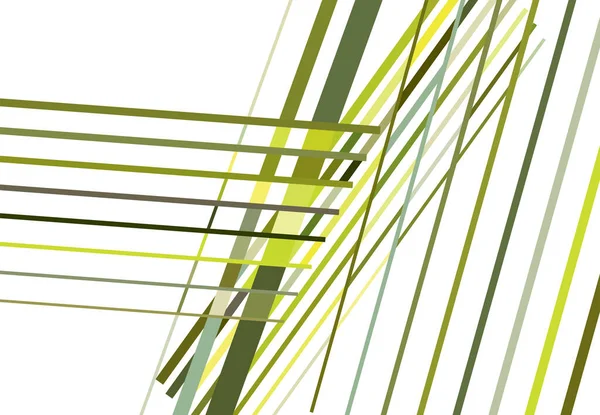 Színes Sárga Zöld Absztrakt Geometrikus Művészet Véletlenszerű Kaotikus Vonalakkal Egyenes — Stock Vector
