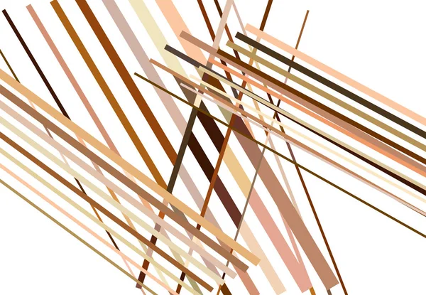 Brown Colorful Seni Geometris Abstrak Dengan Acak Garis Kacau Straight - Stok Vektor