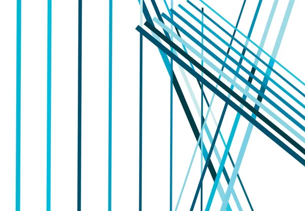 Blue Colorful Arte Geometrica Astratta Dalle Linee Casuali Caotiche Attraversamento — Vettoriale Stock