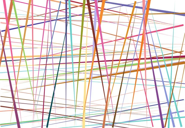 Arte Geométrica Abstrata Colorida Vívida Vibrante Com Linhas Aleatórias Caóticas — Vetor de Stock