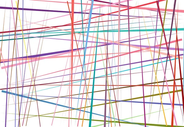 Vivid Vibrant Colorful Abstract Geometric Art Random Chaotic Lines Straight — Stock Vector