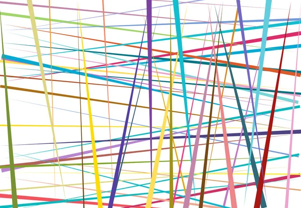 Arte Geométrica Abstrata Colorida Vívida Vibrante Com Linhas Aleatórias Caóticas — Vetor de Stock
