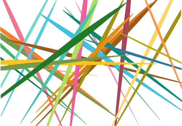 Яскраве Яскраве Барвисте Абстрактне Геометричне Мистецтво Випадковими Хаотичними Лініями Прямий — стоковий вектор
