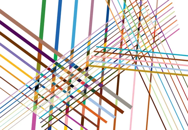 Vivid Vibrant Colorful Abstract Geometric Art Random Chaotic Lines Straight — Stock Vector
