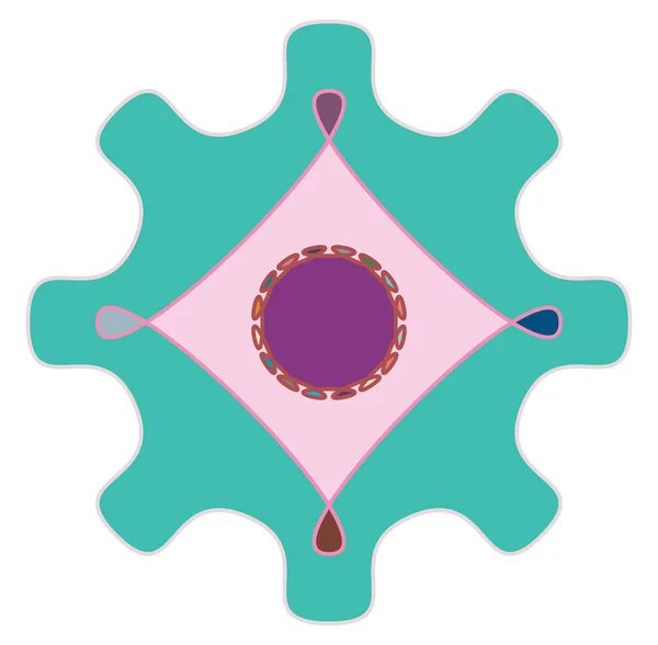 Mandala Geométrica Ornamento Símbolo Decoración Icono Sencillo Moteado Básico Circular — Vector de stock