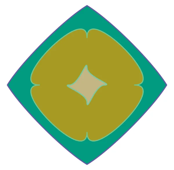 Mandala Géométrique Ornement Symbole Décoration Icône Simple Circulaire Manette Base — Image vectorielle