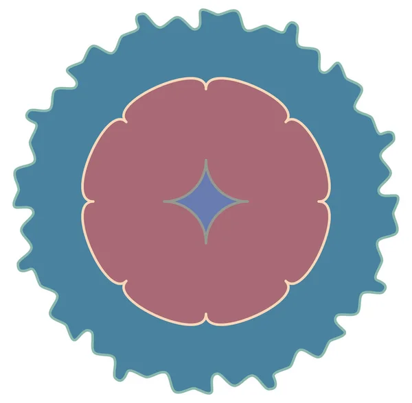Geometric Mandala Ornament Decoration Symbol Icon Simple Basic Mottle Circular — Wektor stockowy