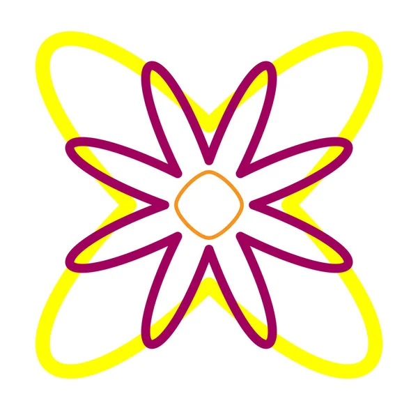 Mandala Géométrique Ornement Symbole Décoration Icône Élément Conception Abstrait Simple — Image vectorielle
