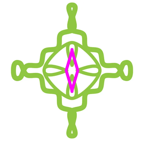Mandala Géométrique Ornement Symbole Décoration Icône Élément Conception Abstrait Simple — Image vectorielle
