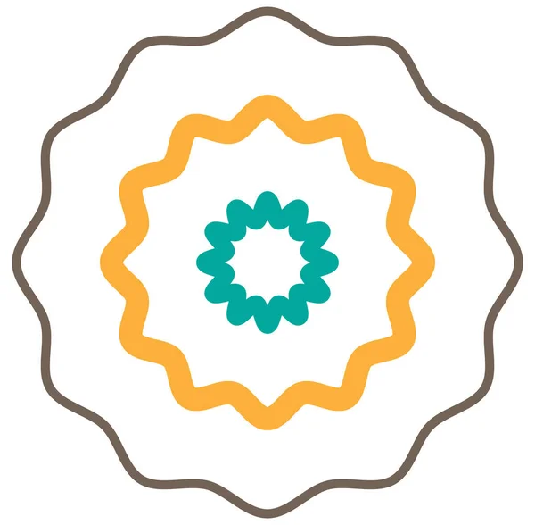Mandala Geométrico Ornamento Símbolo Decoración Icono Elemento Diseño Abstracto Concéntrico — Archivo Imágenes Vectoriales