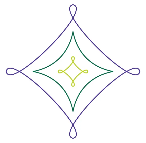 Simbolul Geometric Mandala Ornament Decor Pictograma Element Simplu Circular Bază — Vector de stoc